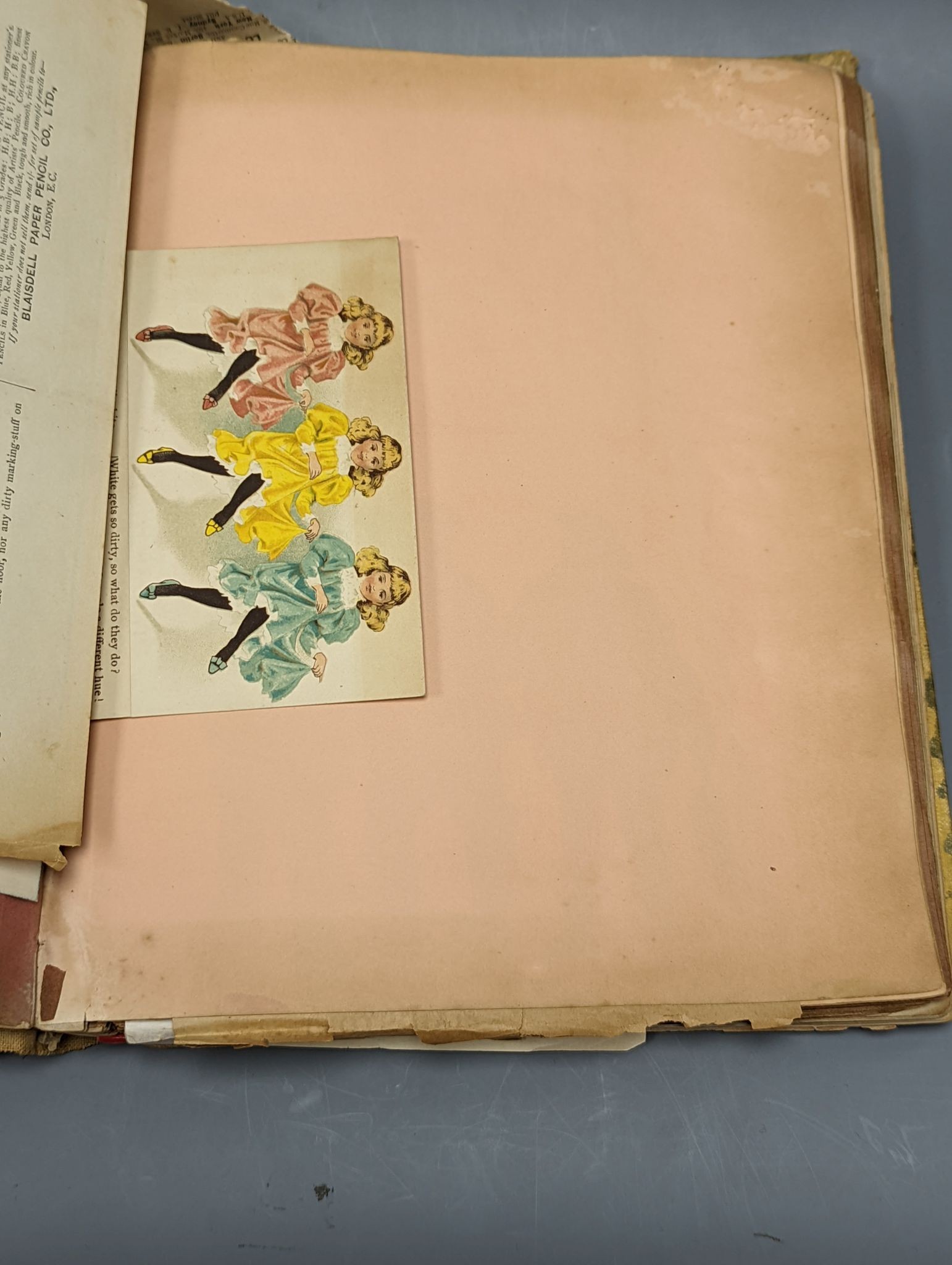 Album containing an extensive collection of chrome-lithographic advertising material